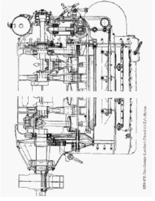 Esquema del Deschamps-Lambert Diesel de 1200 HP