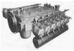 Vista del Diesel de 12 cilindros Deutsche Werke
