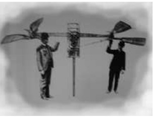 Los hermanos Dufaux y su helicóptero