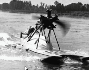 Aerodeslizador italiano para records con motor Farina T-58