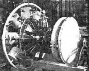 The blower compressor in the foreground
