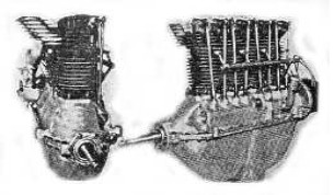 Two views of the Globe-Dayton 60 hp engine
