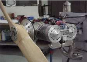 GSE horizontally-opposed 4-cylinder engine with propeller