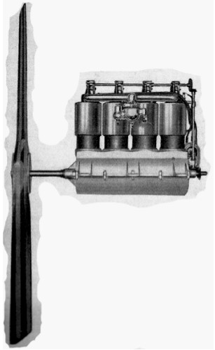 Harriman 30 HP engine with propeller