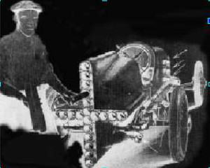 The racing-car viewed from the rear