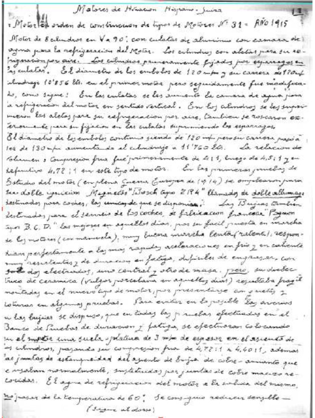 Manuscript of a type 31 engine test. Part 1