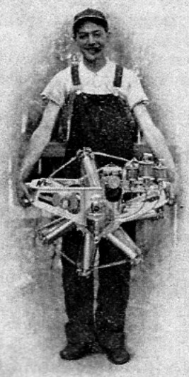 Holmes engine hold by a laborer