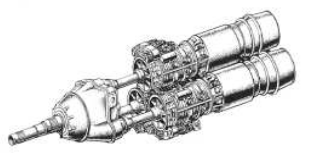 The Allison T44 triple mounted