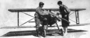Irwin engine with 20 hp on biplane