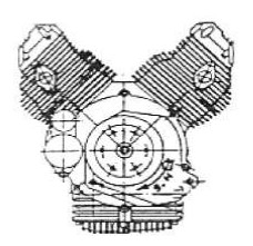 JFC-Guzzi engine, front view