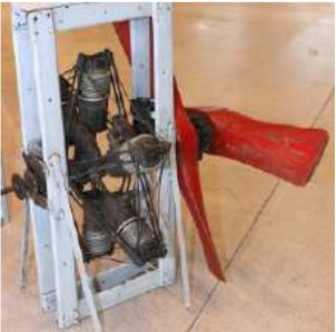 Conical gears between the propellers