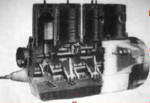 Knight four-cylinder cutaway