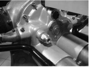 The crankshaft rear cover with the CKD initials