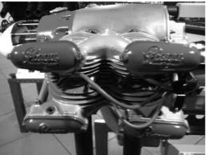 Praga D side view with double cylinder heads