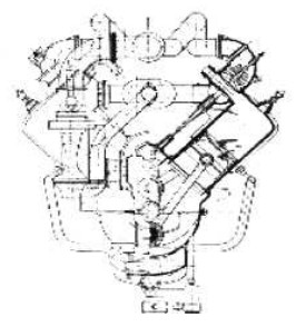 Cross-section for the Körting 70 CV engine