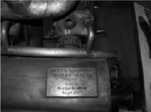Identification plate of the Körting V8 of 75 CV