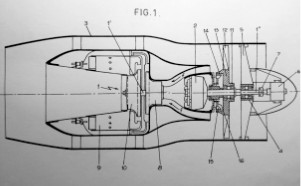 Plano en alzado del turborreactor Labala