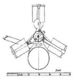 Three-cylinder engine with small scale
