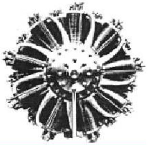Le Rhone 18 cylinders, 160 CV