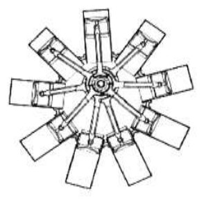 Le Rhone 9J connecting-rod system
