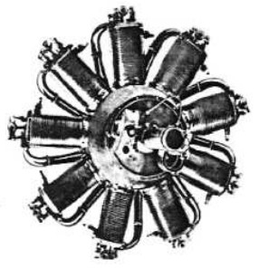 Le Rhone 9J, rear view