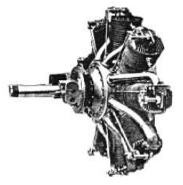 Le Rhone 9J, rear side view