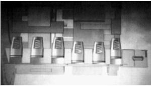 The pistons compress the air again