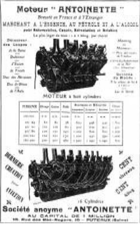 Antoinette engine ad