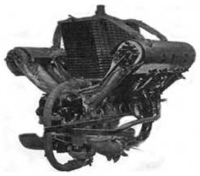 El Lorraine-Dietrich 8V, carenado y radiador, por detrás
