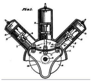 Marchetti 3-cyl. fan-shape, drawing