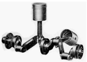 Maximotor, crankshaft assembly with two connecting rods and pistons