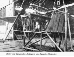 Mercedes engine installed on a Rumpler airplane
