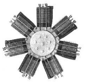Metz radial rotary engine