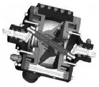 Split sphere that performs an oscillating movement