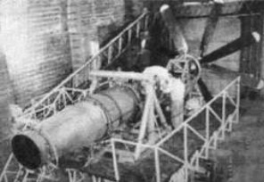 Northrop Hendy Teledyne, on a test bench with contra-rotating propellers