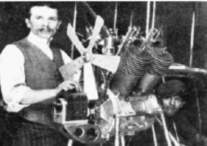Giuseppe Nosari with the engine