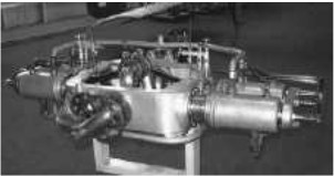 Angled photo of the Oerkilon engine in the Zurich museum