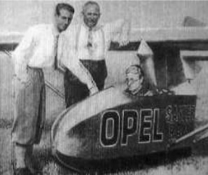 Fritz Von Opel, at the controls of a rocket glider
