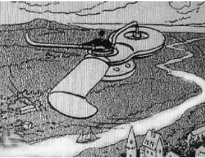 Dibujo del Papin en vuelo