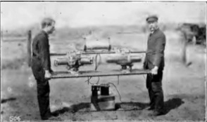 Two engines on a frame