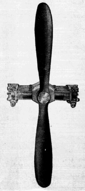 Ashmusen with eight cylinders and propeller