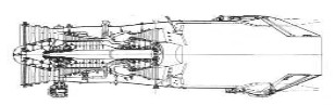 P&W F-100 with afterburner, drawing
