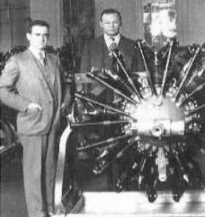 Mead y Rentschler ante un Wasp R-1340