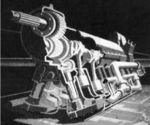 This drawing has cutaway parts