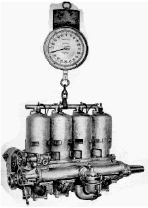 The weight of the 4 cylinder engine is 170 lbs. for 40HP