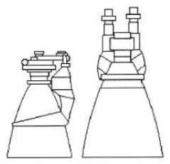 F-1 on the left and the M-1 on the right