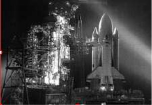Space Shuttle on a platform