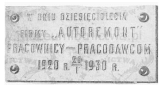 Autoremont - Placa de la empresa