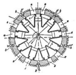 Drawing of the 9-cylinder Sklenar engine from 1937