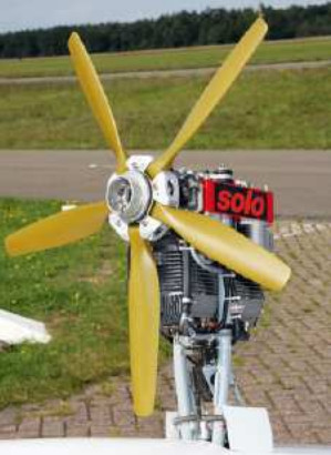 Solo 2350 engine on a motor glider